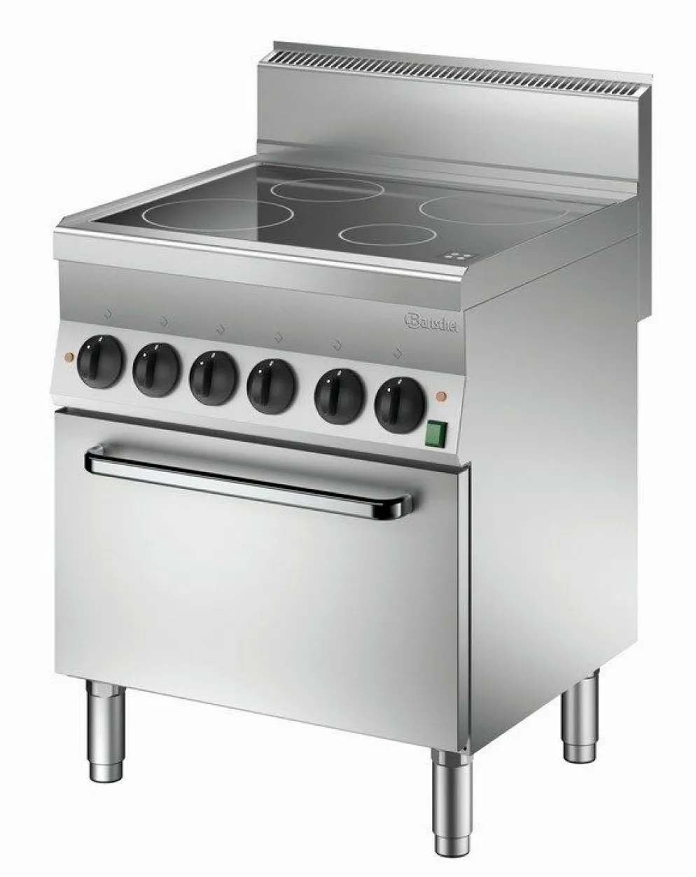 Bartscher 4 Felder Ceranherd, Elektro-Backofen, B 700 x T 650mm, 12.2 kW, 400V