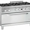 Bartscher 6 Flammen Gasherd GB1050 mit großem Gasbackofen, Breite 1200mm, Tiefe 700mm