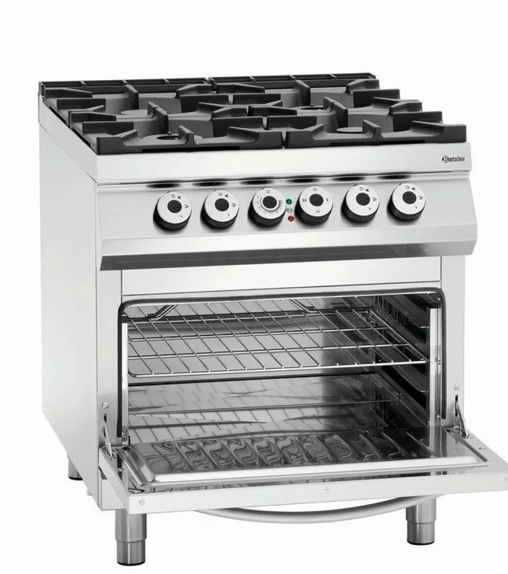 Bartscher Gas 4 Flammen Herd, EBO 2/1GN, 24,5 kW