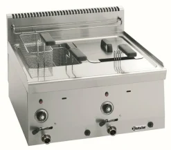 Bartscher Gas-Fritteuse mit 2 x 8 Liter, 13,4 kW, 600x600x290mm