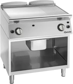 Bartscher Gas-Griddleplatte 900 G800 GR, glatt/gerillte Bratplatte 18kW