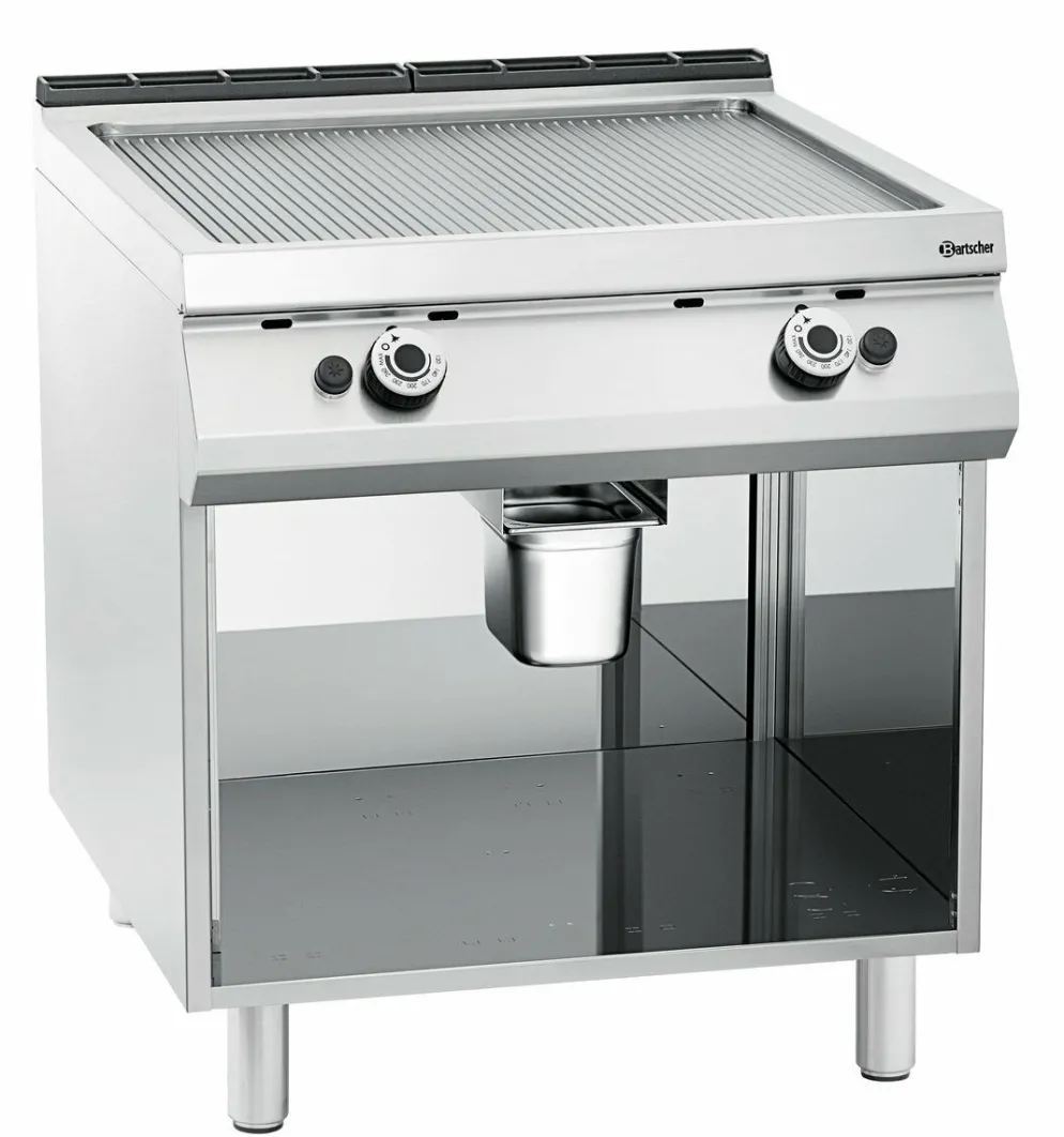 BARTSCHER Gas-Griddleplatte, gerillt, 18kW, Breite 800mm