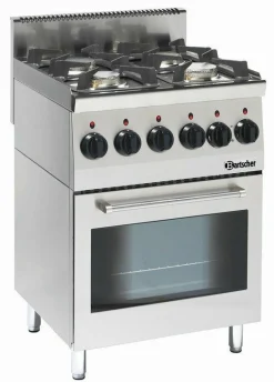 Bartscher Gasherd 600 4-flammig mit Elektrobackofen, 19 kW