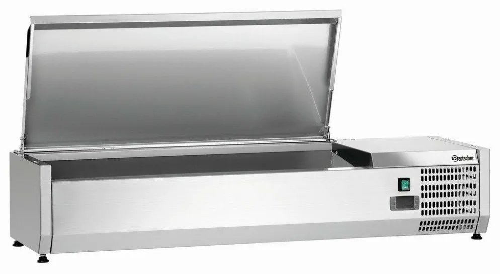 Bartscher Kühlaufsatzvitrine mit Deckel, Breite 1300mm, 3x 1/3 GN
