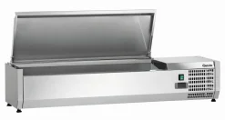 Bartscher Kühlaufsatzvitrine mit Deckel, Breite 1200mm, 5x 1/4 GN