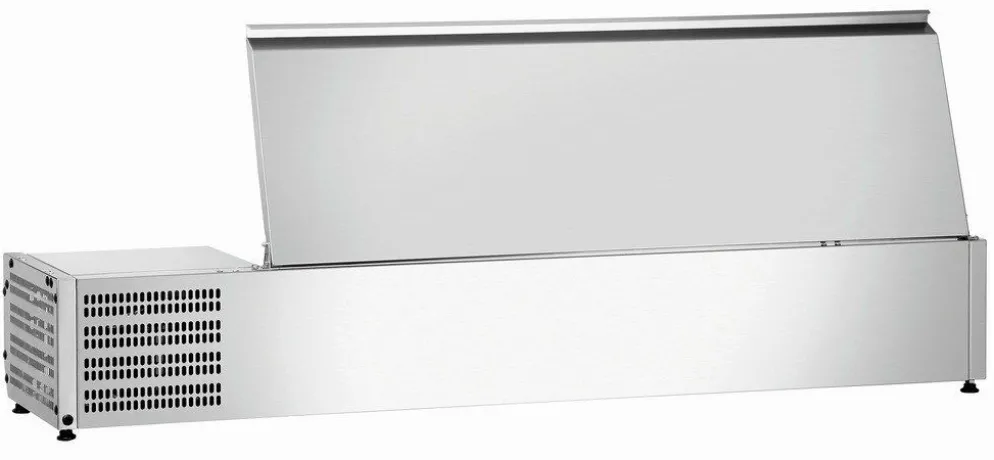 Bartscher Kühlaufsatzvitrine mit Deckel, Breite 1500mm, 5x 1/3 GN
