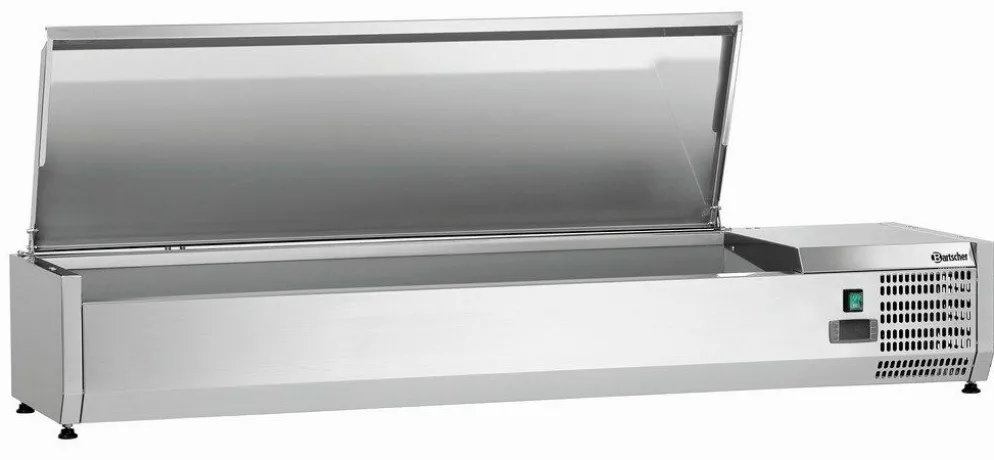 Bartscher Kühlaufsatzvitrine mit Deckel, Breite 1500mm, 5x 1/3 GN