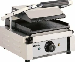 Bartscher Kontaktgrill Elektrogrill Panini, oben gerillt, unten glatt