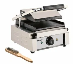 Bartscher Kontaktgrill Elektrogrill Panini, oben gerillt, unten glatt