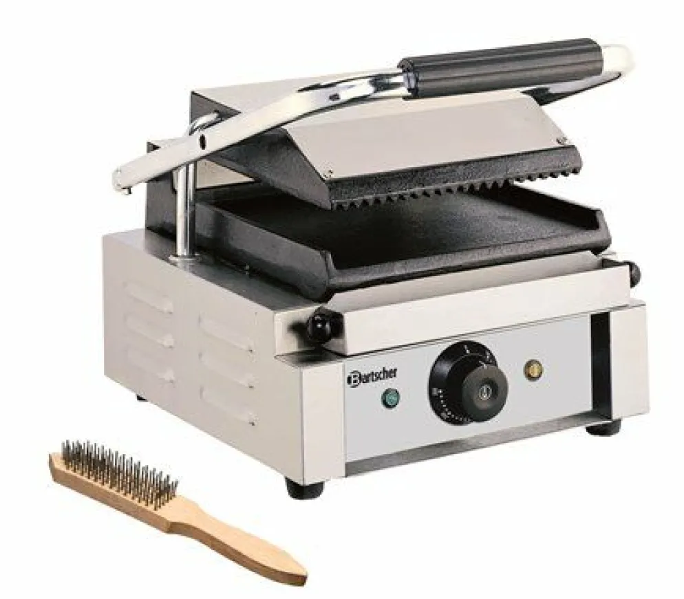 Bartscher Kontaktgrill Elektrogrill Panini, oben gerillt, unten glatt