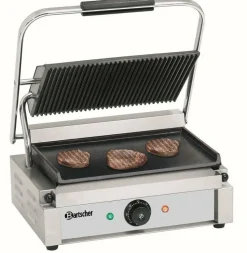 Bartscher Kontaktgrill Paninigrill Elektrogrill, oben gerillt, unten glatt