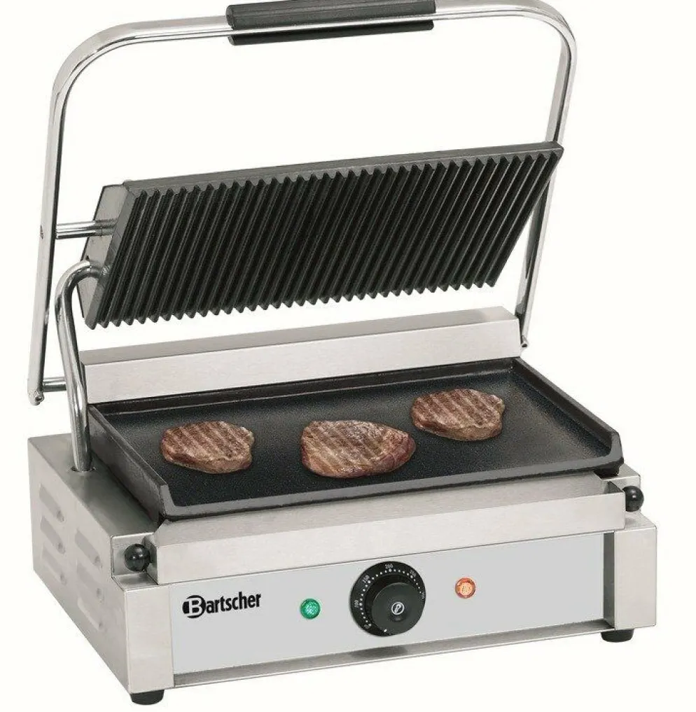 Bartscher Kontaktgrill Paninigrill Elektrogrill, oben gerillt, unten glatt