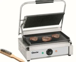 Bartscher Kontaktgrill Paninigrill Elektrogrill, oben gerillt, unten glatt