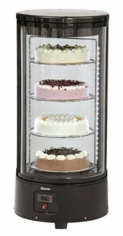 Bartscher Kuchenvitrine Kuchentheke 72 L, mit Rund-Glasscheibe Ø450 mm, H983 mm