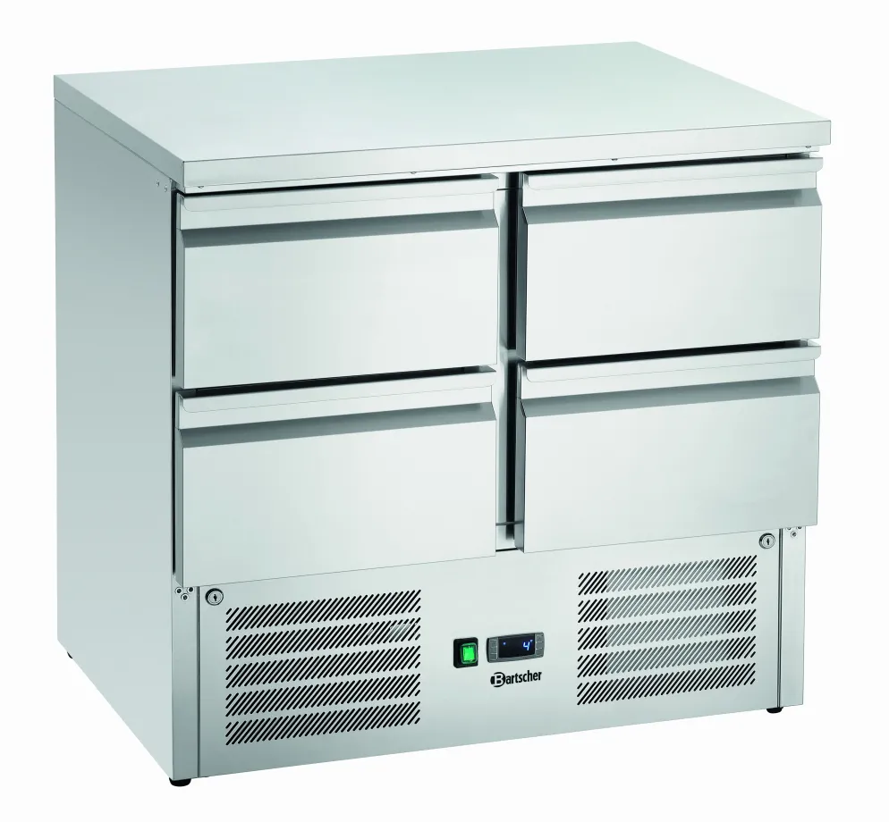 Bartscher Mini-Kühltisch 900S4, 4 Schubladen 1/1 GN