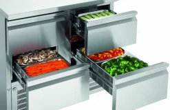 Bartscher Mini-Kühltisch 900S4, 4 Schubladen 1/1 GN