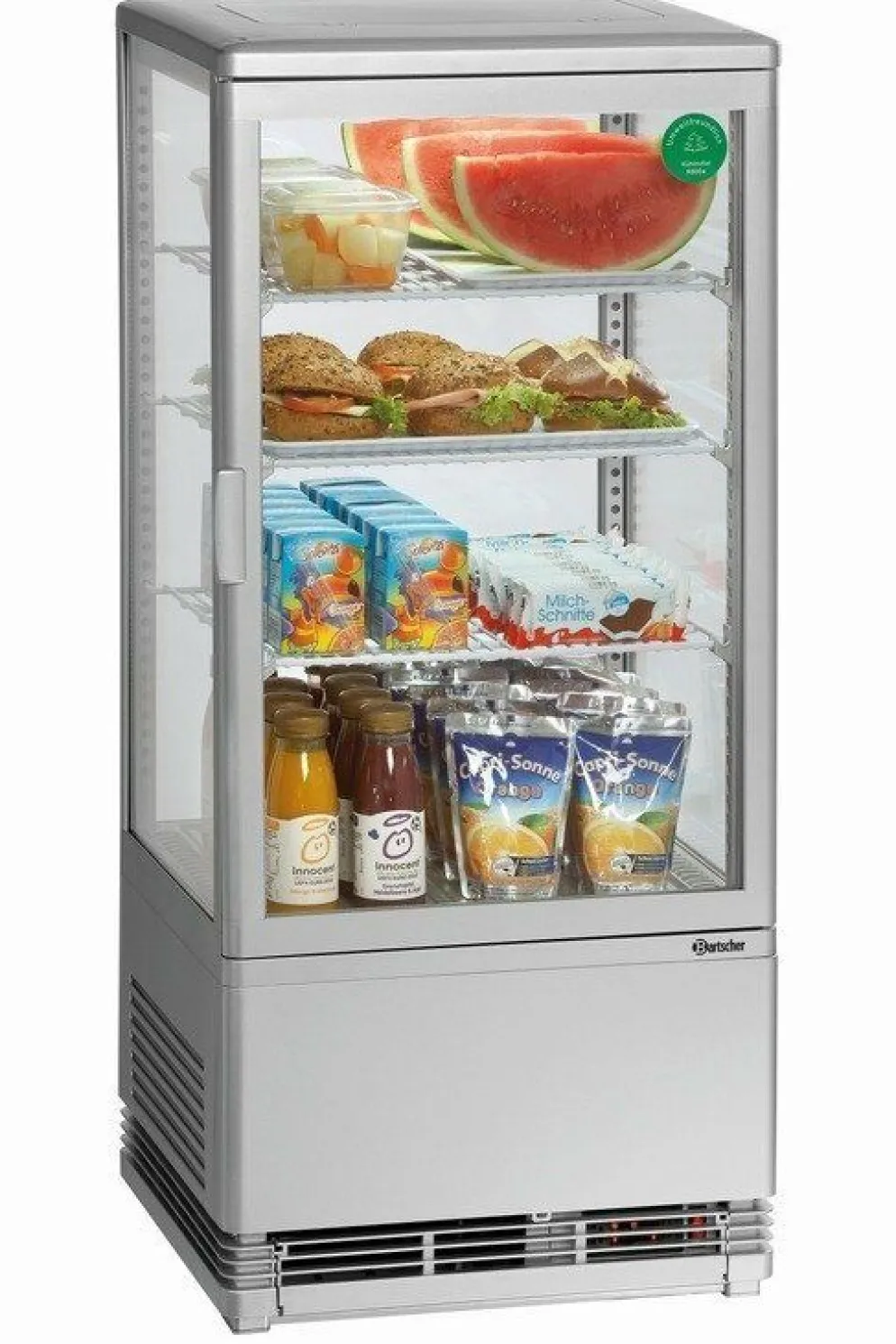 Bartscher Mini-Kühlvitrine 78L, silber