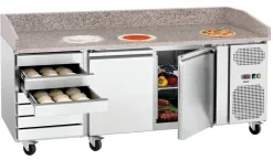 BARTSCHER Pizzakühltisch G-S7T2, 7 Schubladen, 2 Türen, mit Kühlaufsatz