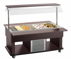 Bartscher Salat-Buffetwagen Kids K4110-150W, 4x 1/1 GN, Wenge