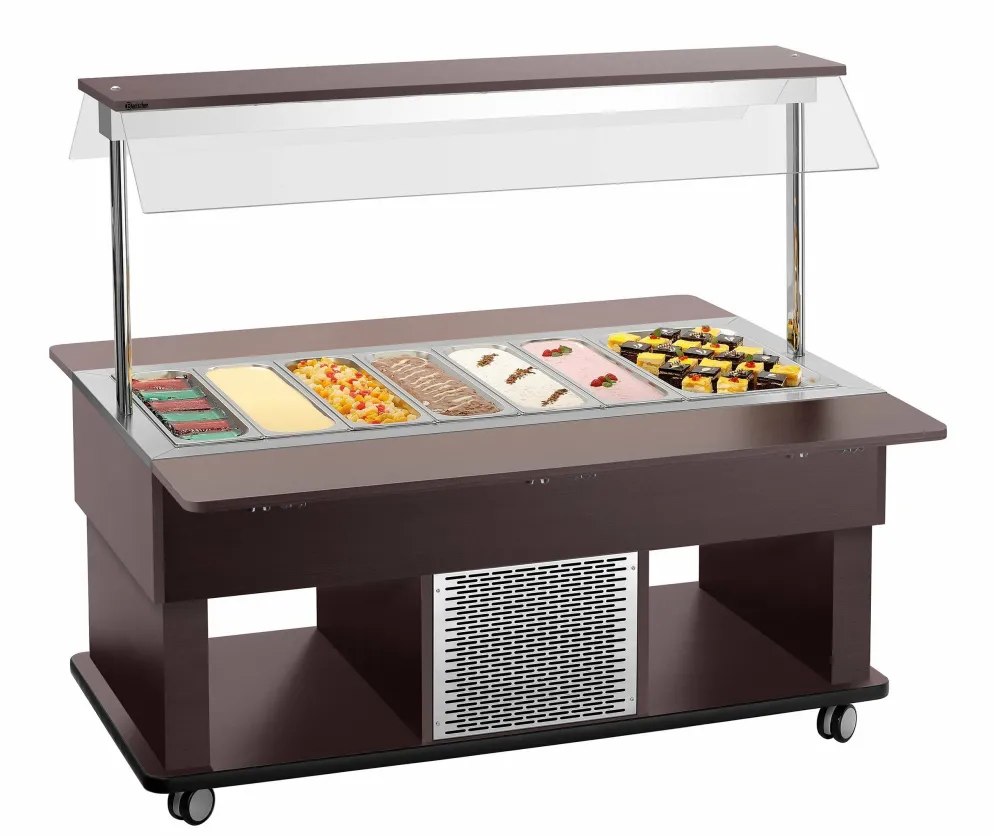 Bartscher Salat-Buffetwagen Kids K4110-150W, 4x 1/1 GN, Wenge