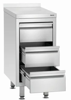 Bartscher Schubladenschrank 700S3A, 3 Schubladen, Aufkantung