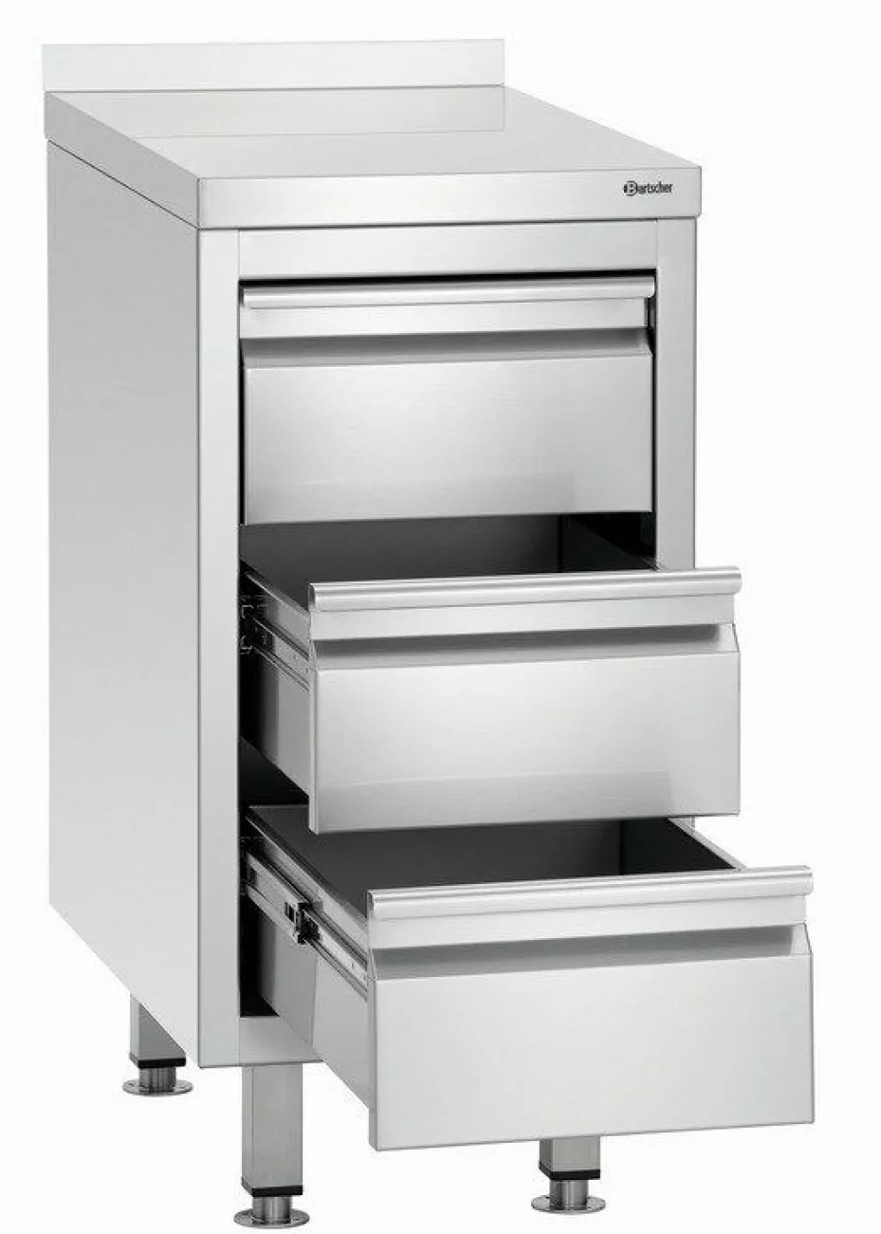 Bartscher Schubladenschrank 700S3A, 3 Schubladen, Aufkantung