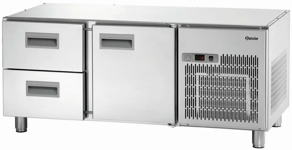 Bartscher Unterbau-Kühltisch 1400T1S2, 1 Tür, 2 Schubladen GN 1/1