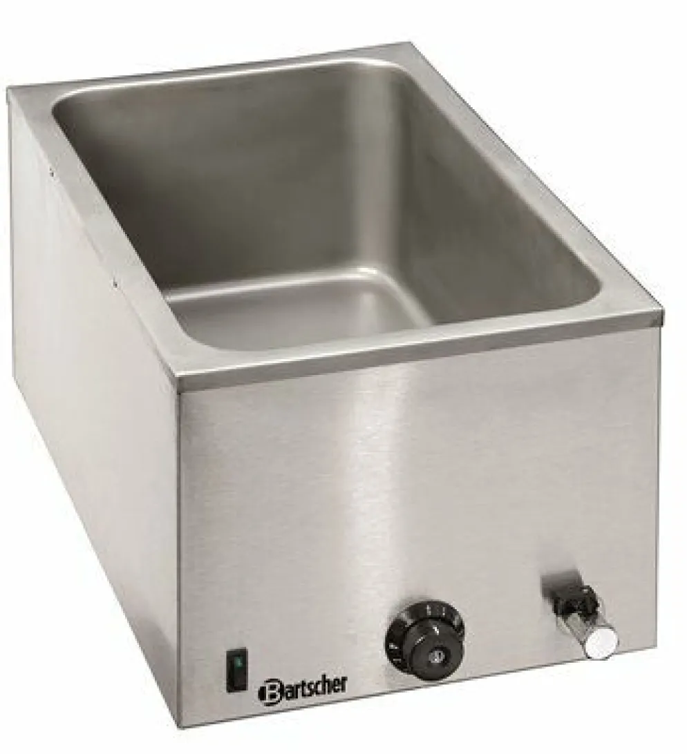 Bartscher Wasserbad / Bain Marie mit Wasserablaufhahn, GN 1/1 200mm tief