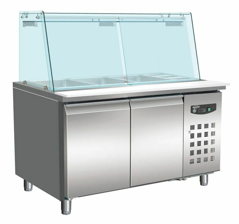 Bäckerei Kühltisch Saladette , 2 Türen, 1510x800x1365mm für 4x 1/1 GN
