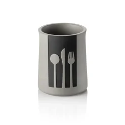 Besteckbehälter Nero, Ø 11 cm, Höhe 14,5 cm, schwarz, Beton, Ethylenvinylacetat