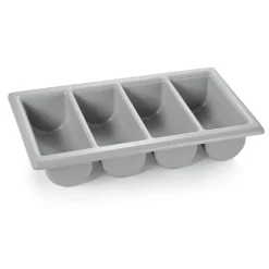 Besteckkasten GN 1/1, mit 4 Einteilungen, grey, Polyethylen