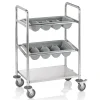 Besteckwagen Breite 620 mm mit Ablagebord & 2 Besteckkästen