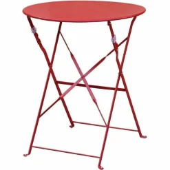 Biergartentisch Terrassentisch Atlas rot Ø 59,5 cm , Klappbar