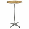 Bistro Stehtisch Eschenholz KRISTA 60 cm mit Gestell aus Aluminium