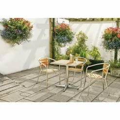 Bistrostuhl Alu mit Armlehne KRISTA stapelbar