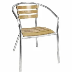 Bistrostuhl Alu mit Armlehne KRISTA stapelbar