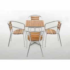 Bistrostuhl Alu mit Armlehne KRISTA stapelbar