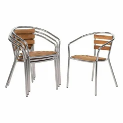 Bistrostuhl Alu mit Armlehne KRISTA stapelbar