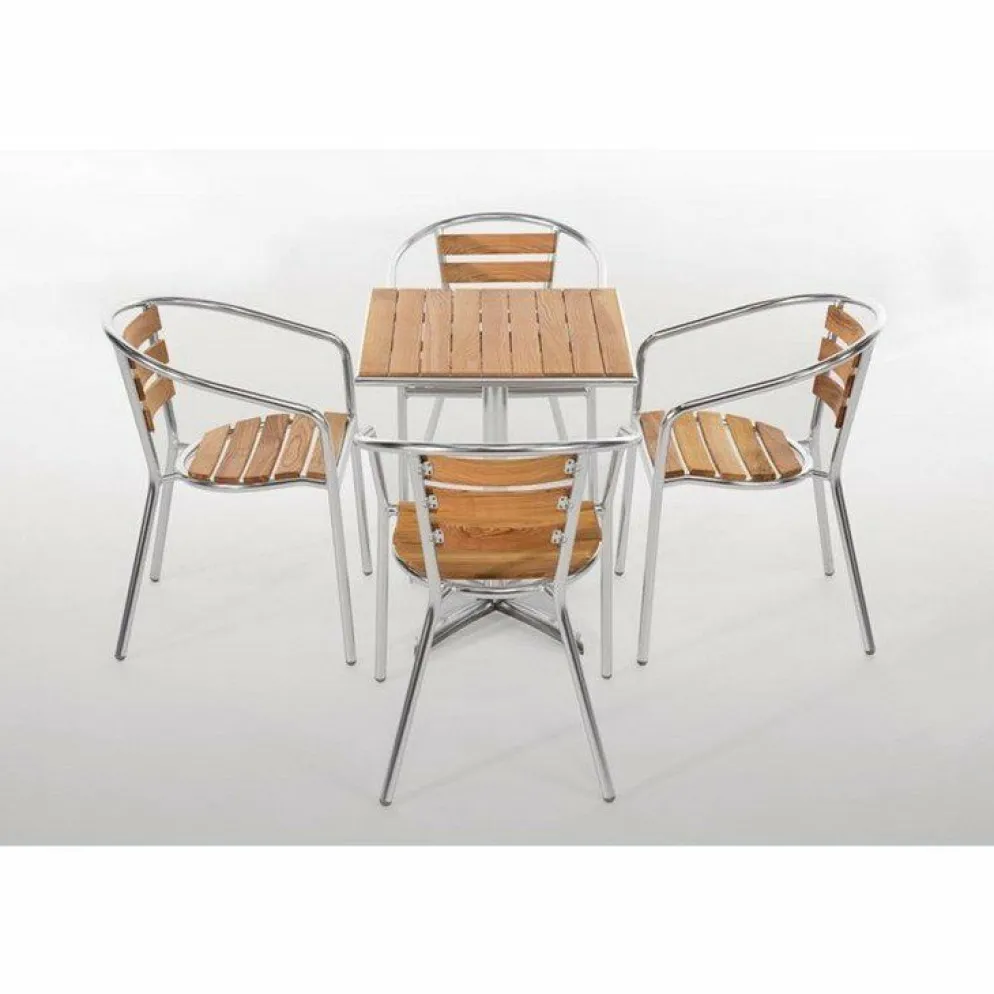 Bistrostuhl Alu mit Armlehne KRISTA stapelbar