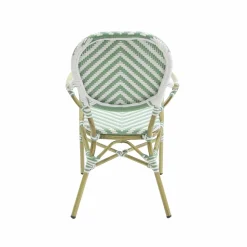 Bistrostuhl Viva-A Rattan Bambus, weiß/pastellgrün, stapelbar