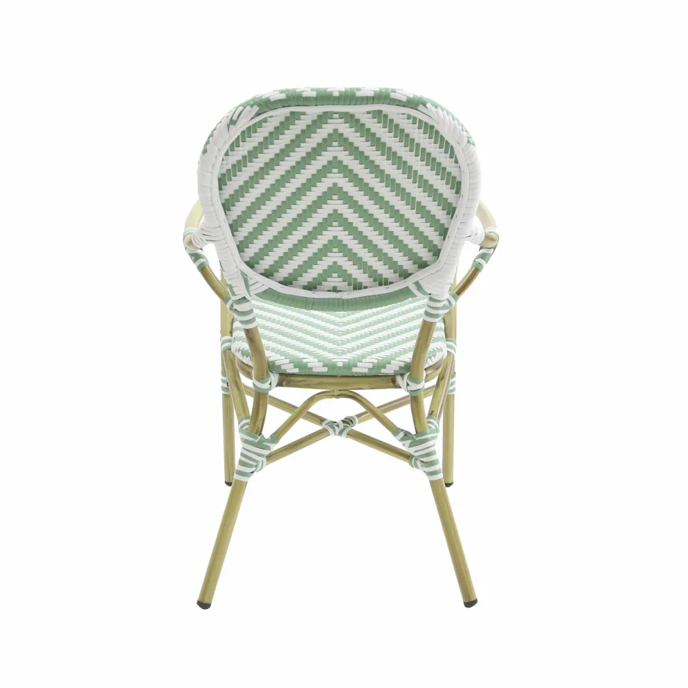 Bistrostuhl Viva-A Rattan Bambus, weiß/pastellgrün, stapelbar
