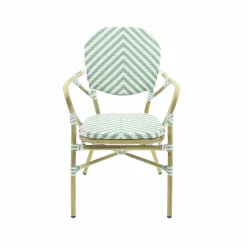 Bistrostuhl Viva-A Rattan Bambus, weiß/pastellgrün, stapelbar