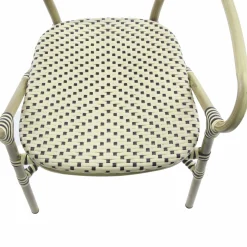 Bistrostuhl Viva-A Rattan Bambus, weiß/schwarz, stapelbar
