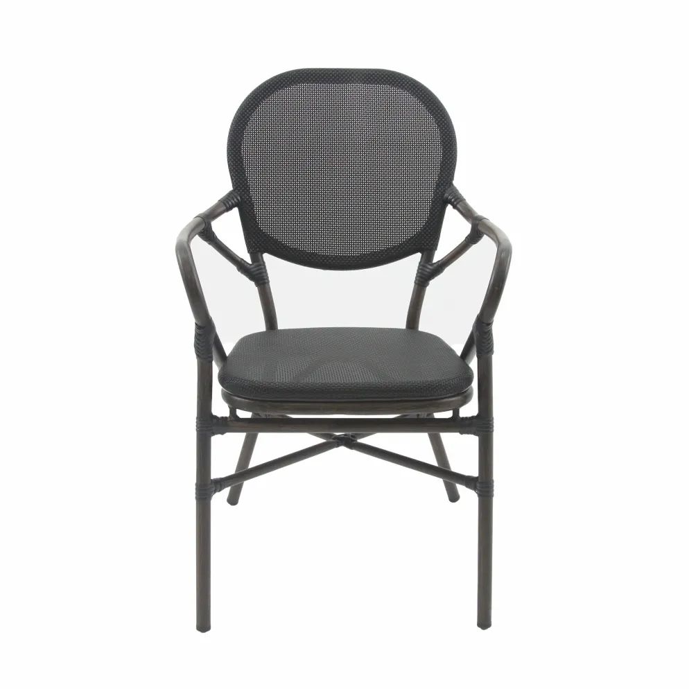 Bistrostuhl Viva-A Textil Wenge-Schwarz Mesh, stapelbar