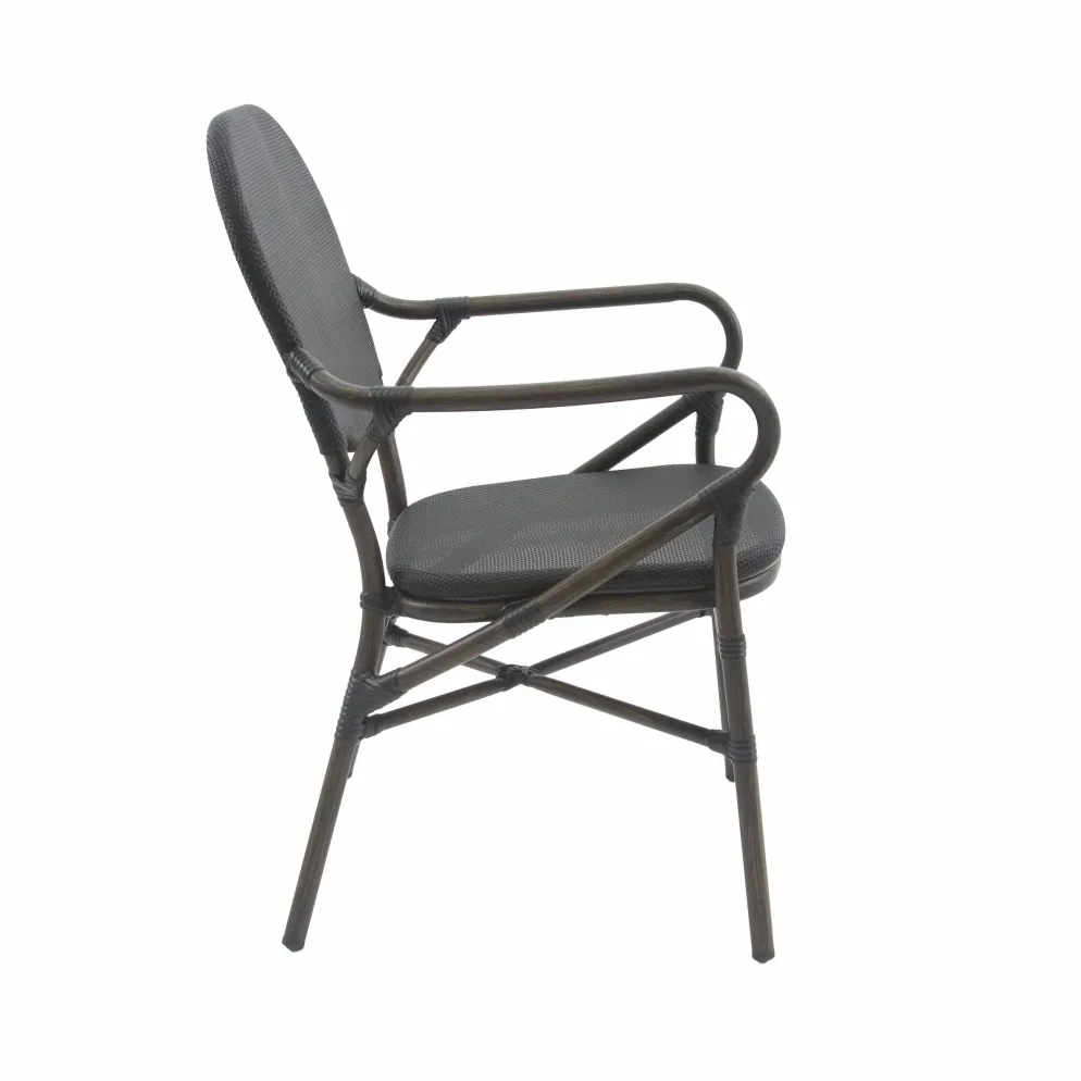 Bistrostuhl Viva-A Textil Wenge-Schwarz Mesh, stapelbar