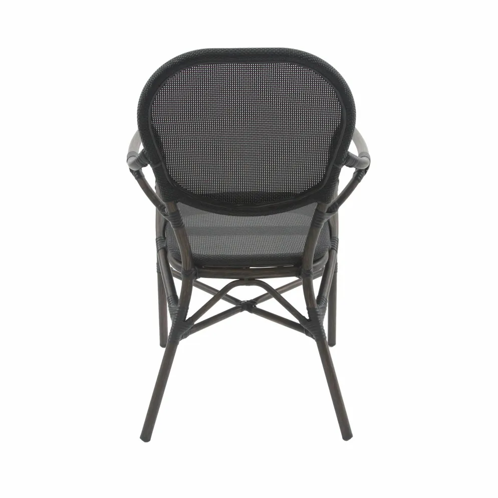 Bistrostuhl Viva-A Textil Wenge-Schwarz Mesh, stapelbar