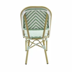 Bistrostuhl Viva-O Rattan Bambus-Weiß/Pastellgrün, stapelbar