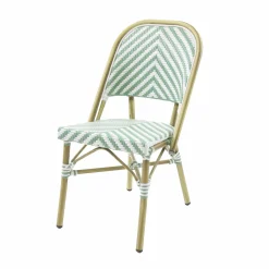 Bistrostuhl Viva-O Rattan Bambus-Weiß/Pastellgrün, stapelbar