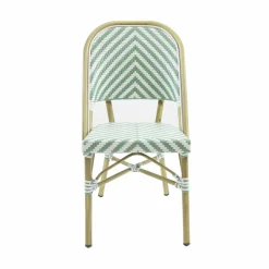 Bistrostuhl Viva-O Rattan Bambus-Weiß/Pastellgrün, stapelbar