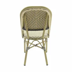 Bistrostuhl Viva-O Rattan Bambus-Weiß/Schwarz, stapelbar